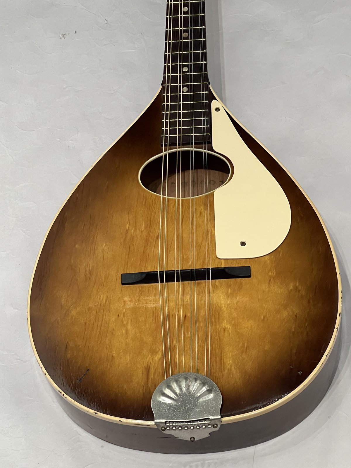 1972 Harmony H8031 sunburst oval-hole flat-back mandolin
